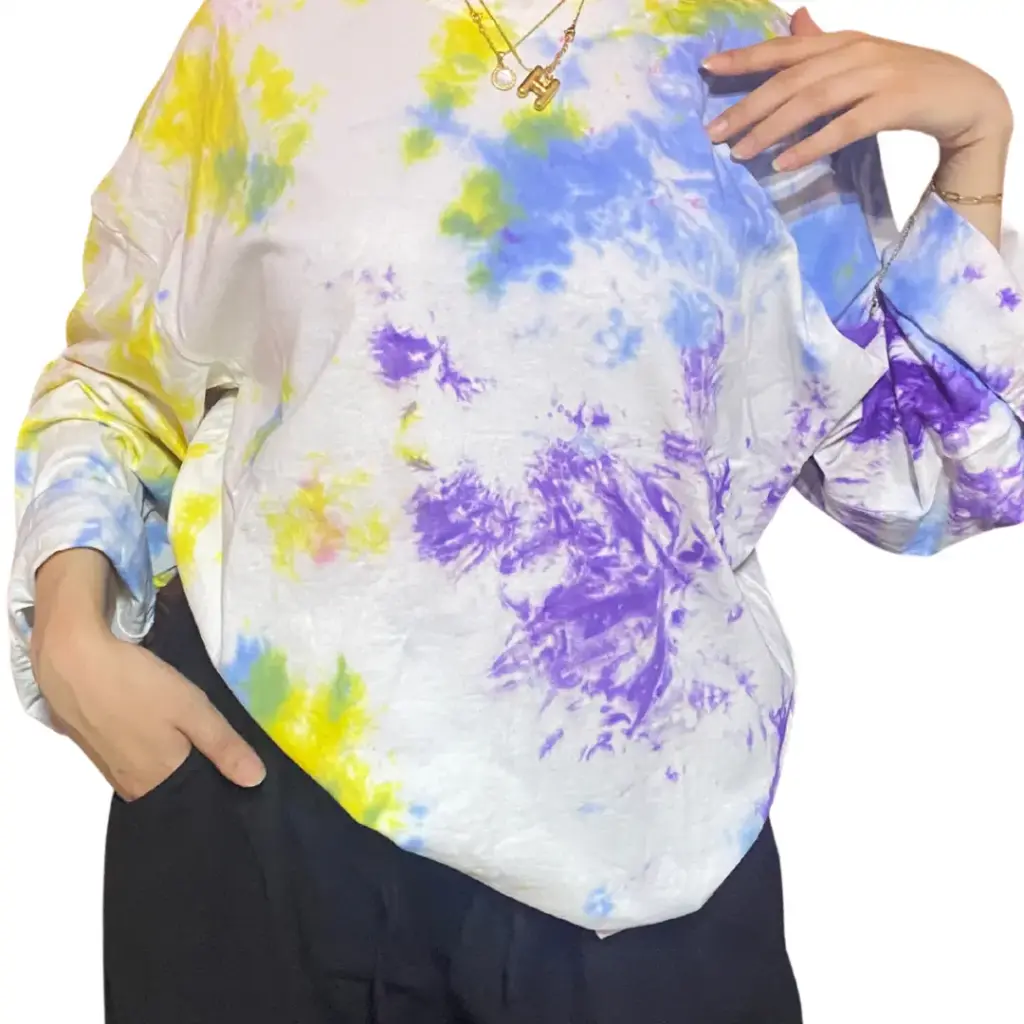 Summer Splash Tie-Dye Long Sleeve T-Shirt | Stylish Cotton Shirt in Egypt
